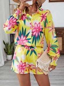 Breezaya Hawaiiaanse stijl tropische print zomer shorts set van 2 stuks