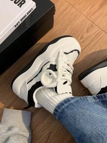 秋冬女士时尚星星拼接厚底休闲运动鞋