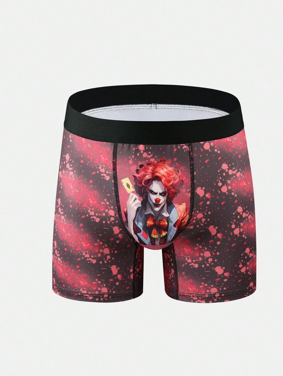 Men's Simple Joker Print Everyday Boxer Shorts - Multicolor - View 1