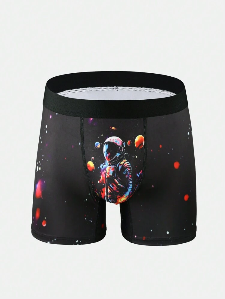 Men's Colorful Random Ink Splatter Printed Boxer Shorts