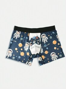 Modische Herren Boxershorts mit Astronauten Motiv, niedlich und witzig
