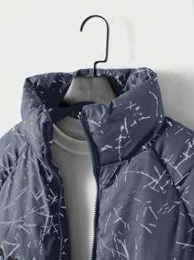 SHEIN Cottnline Men'S Full Print Jacket - Grey - View 5