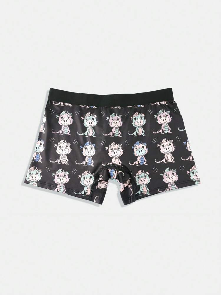 Men's Cartoon Printed Simple Daily Boxer Briefs