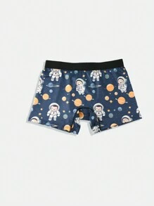 Modische Herren Boxershorts mit Astronauten Motiv, niedlich und witzig