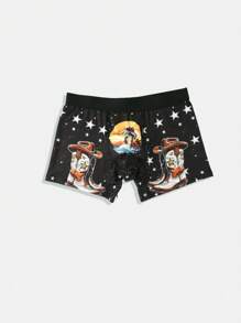 Modne męskie bokserki z nadrukiem astronautów