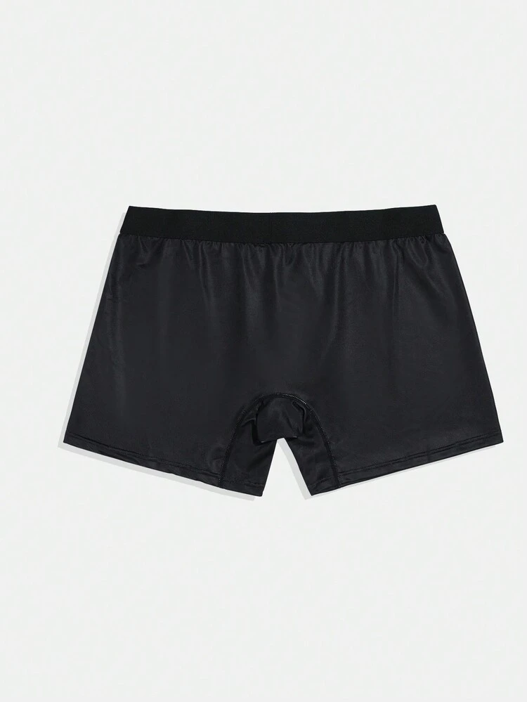 Men's Letter Print Color Block Trimmed Boxer Briefs