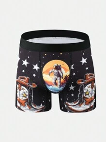 Modne męskie bokserki z nadrukiem astronautów