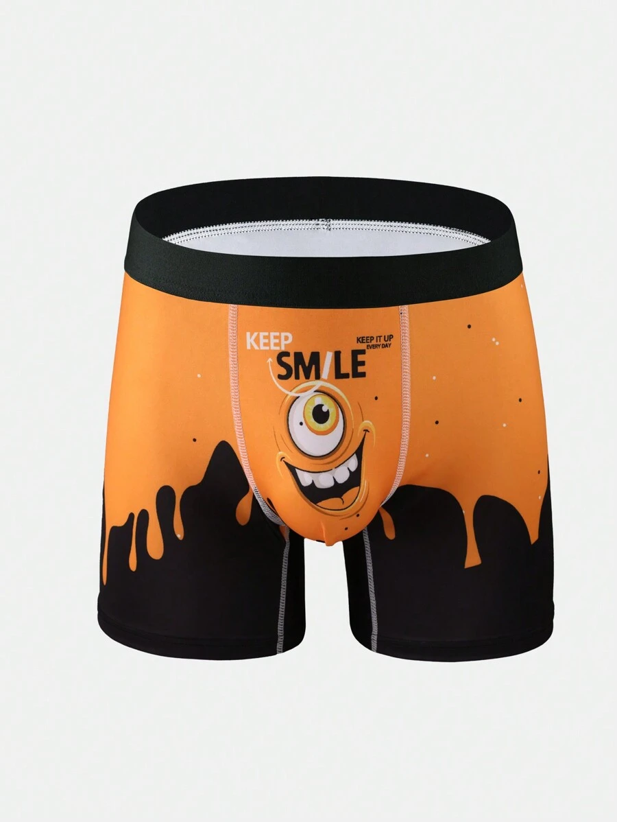 Quần đùi boxer đơn giản in hoạt hình hàng ngày cho nam - Nhiều màu - Xem 1