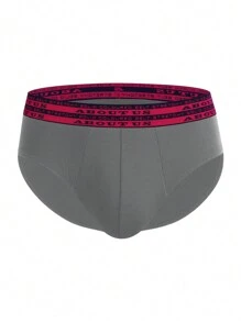 Men's Simple Printed Triangle Underwear (Set Of 3) - Multicolor - View 4