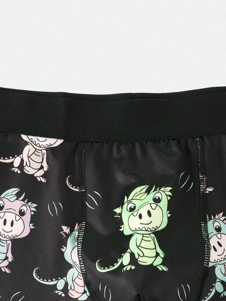 Men's Cartoon Printed Simple Daily Boxer Briefs