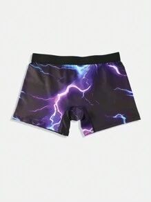 Hombres Pantalones cortos con estampado de bloques de color y ribete de contraste - Multicolor - Ver 2