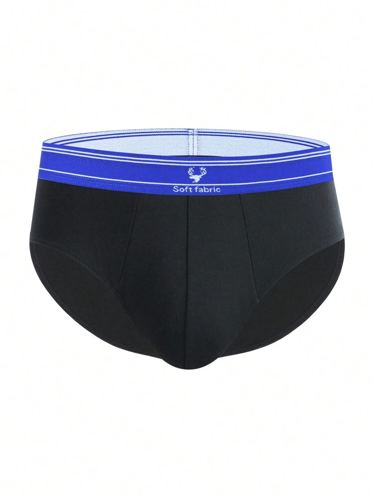 Men's Color-Block Letter Printed Triangle Underwear (Set Of 3)