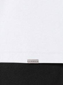 SUMWON Regular Fit Short Sleeve Tee With Front And Back Graphic Print - White - View 5