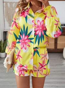 Breezaya Hawaiiaanse stijl tropische print zomer shorts set van 2 stuks