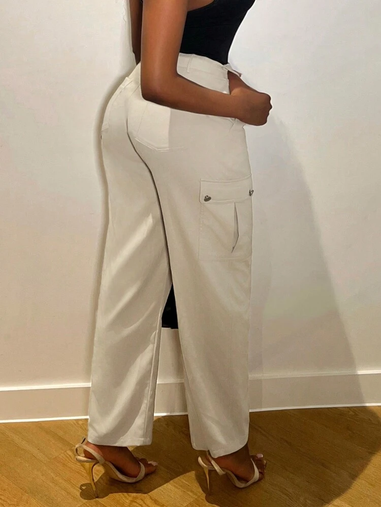 New Casual Street Style Slim Fit Cargo Pants With Pockets - C