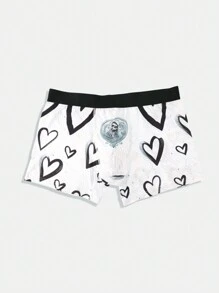 Men's Simple Heart Printed Daily Boxer Briefs - Multicolor - View 3