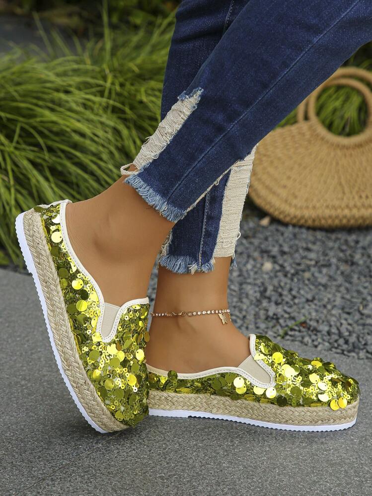 Espadrillas in tessuto blu con zeppa in iuta