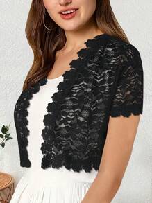 Summer Casual Camellia Lace Short Sleeve Bolero Shrug