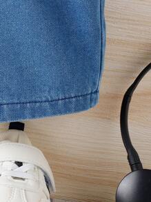 SHEIN 寶寶男童夏季休閒牛仔馬甲3件套