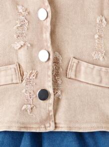 SHEIN 寶寶男童夏季休閒牛仔馬甲3件套