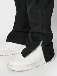 SUMWON 青少年女孩下擺垂墜尼龍褲 - 黑色 - 查看 5