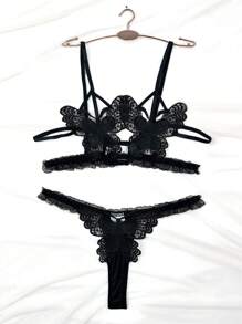 Classic Sexy Conjunto de lencería sexy para mujer inalámbrico de 2 piezas