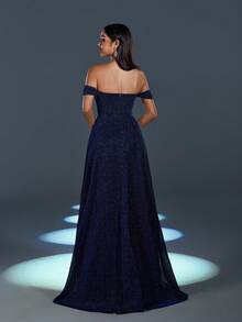 Faeriesty 亮片露肩正式舞会礼服 - 藏蓝色 - 查看 3