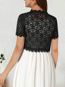 Summer Casual Camellia Lace Short Sleeve Bolero Shrug