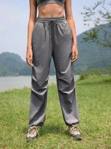 In My Nature Women's Solid Color Waterproof Drawstring Pants With Pockets For Outdoor Activities