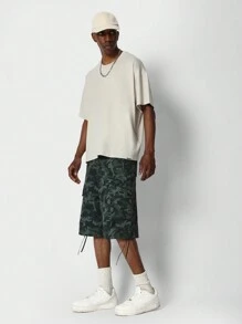 SUMWON 迷彩印花尼龙短裤 - 軍綠色 - 查看 3