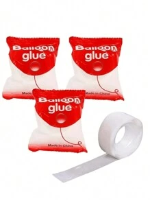 300pcs/3rolls Balloon Glue Dot ABS Balloon Glue, Daily Multi-Purpose Removable Dot Glue Sticker For Party Balloon Fixed Valentine DAY, Valentines Wedding, Birthday, Balloons,Back To School - Clear - View 5