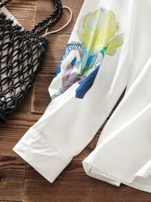 Lacomfia Plus Size Floral Printed Single-Breasted Casual Long Sleeve Shirt Fall Cloth For Women - Multicolor - View 7