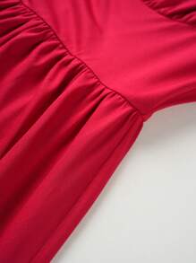 Calvaya Women's Solid Color Strapless Dress With Pleated Bodice And Asymmetric Hem For Summer