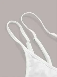 SHEIN ICON Cut Out Asymmetrical Neck Crop Top - White - View 4
