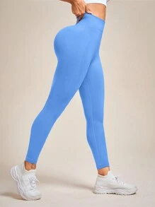 SHEIN Sport Studio Leggings a vita alta senza cuciture con stampa di lettere, adatti per yoga e fitness