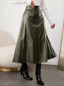 EURMUSE Women's Pocket Skirt - Dark Green - View 5