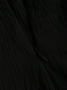 Sweetra Front Tie & Belted Casual Summer Jumpsuit With Spaghetti Straps - Black - View 4