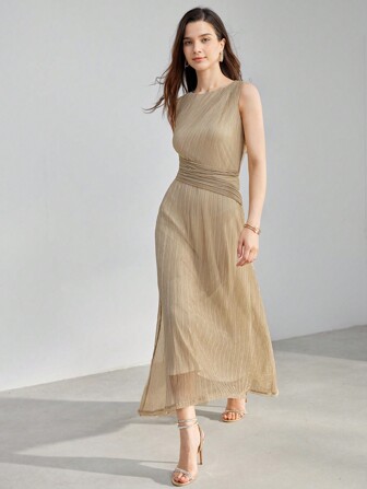 MOTF PREMIUM 實心褶皺腰子長裙