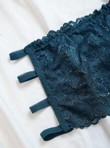 SHEIN 大码女士 3 件套蕾丝侧镂空内裤内衣 - 彩色 - 查看 3