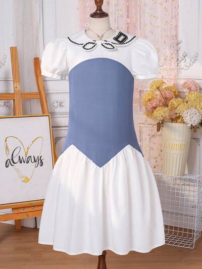 Tween Girl 1Pc White Lace Casual Dress