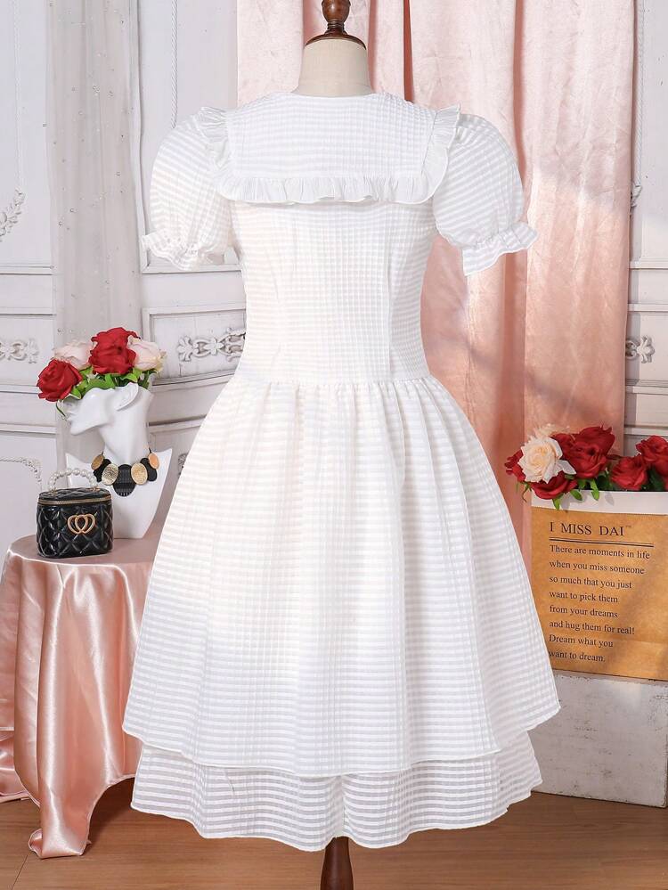 Tween Girl 1pc White Casual Dress