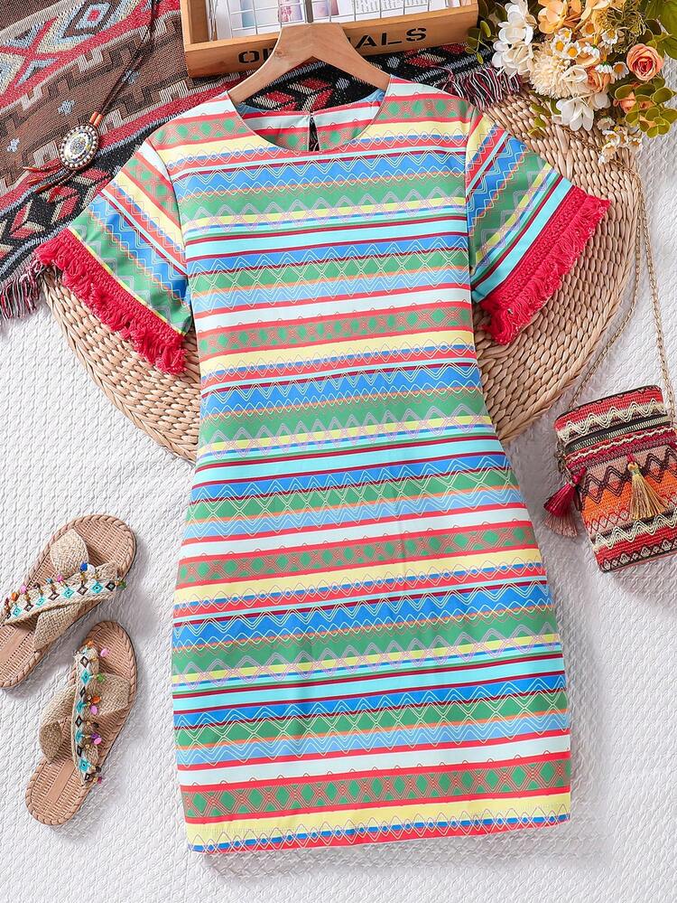 Tween Girl 1pc Printed Casual A-Line Dress