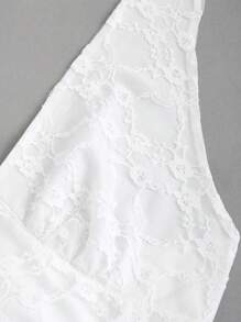 Sweetra Ladies' Summer Solid Color Lace Halter Sleeveless Dress