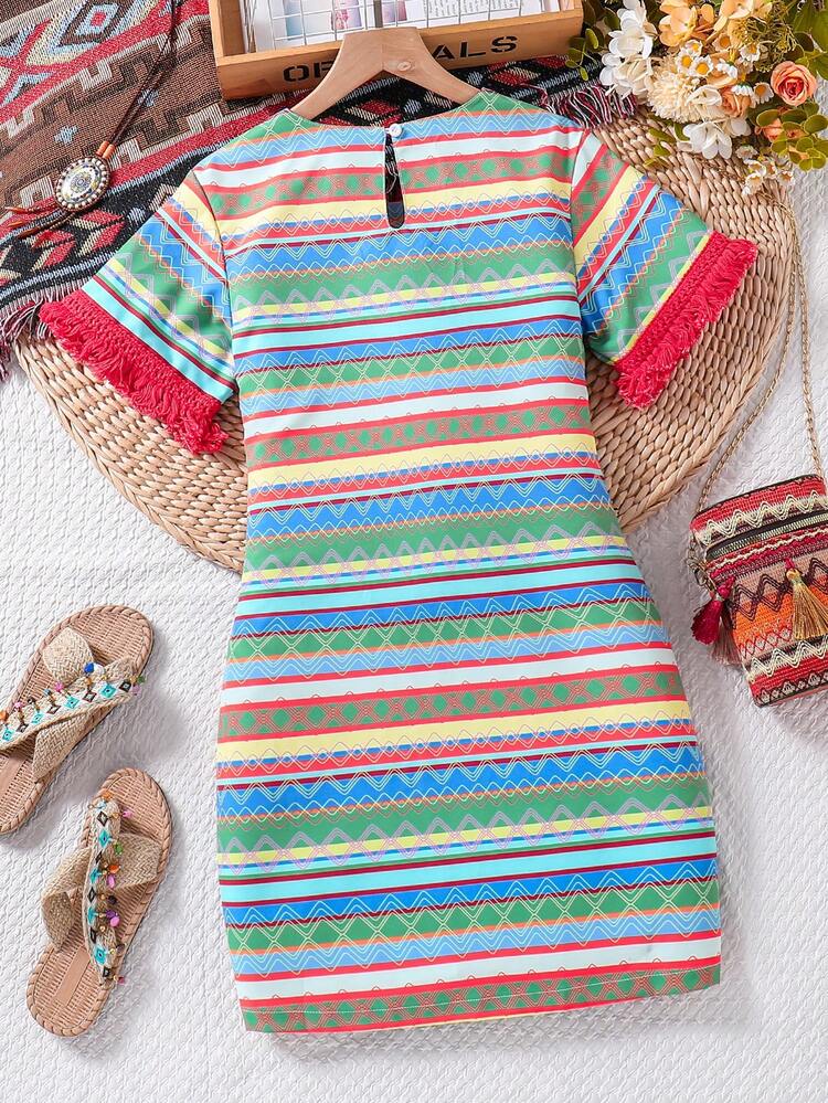 Tween Girl 1pc Printed Casual A-Line Dress