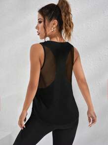 Solea Cove 几何印花裹背运动背心working Tank Top - 黑色 - 查看 2