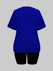 Zolique Women's Fashionable Number 23 Printed T-Shirt And Shorts Set - Multicolor - View 2