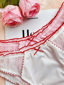 PetitDoll PetitDoll 3 Stück/Set Große Größen Kontrast Mesh Farbblock Besatz Höschen Unterwäsche