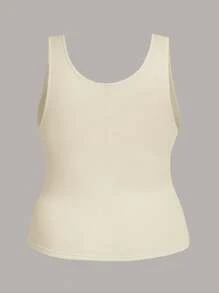 SHEIN LUNE 3 件套休闲纯色圆领修身背心，大码女款，夏季 - 彩色 - 查看 8