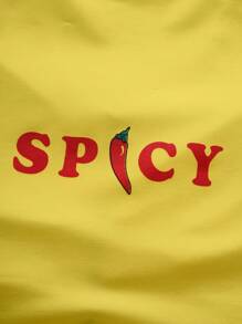 INAWLY Women's Summer Letter Printed Round Neck Crop Sleeve Cropped Casual T-Shirt Graphic Tees Women Tops - Yellow - View 5