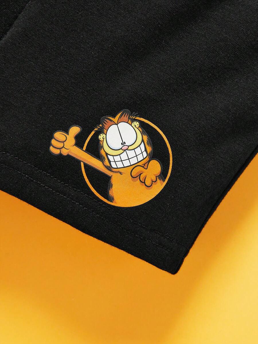 GARFIELD X SHEIN Baby Boy Cool Cartoon Printed Color-Block Collar Short ...